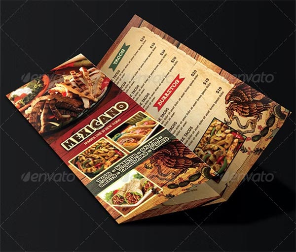 Trifold Mexican Menu Template
