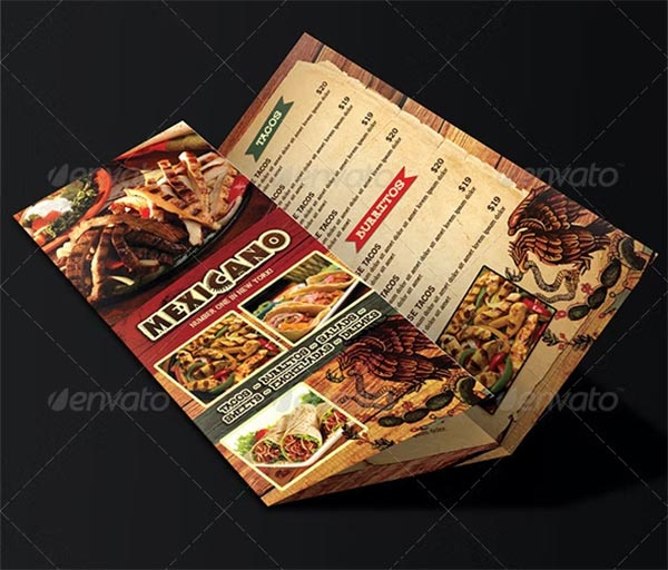 Trifold Mexican Menu Template Trifold Mexican Menu Template
