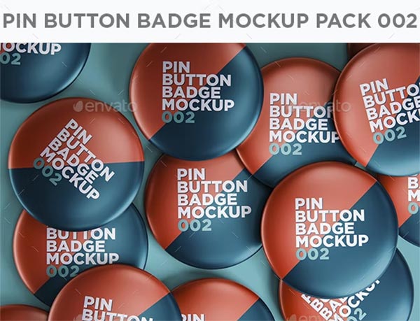 Pin Button Badge PSD Mockup Template