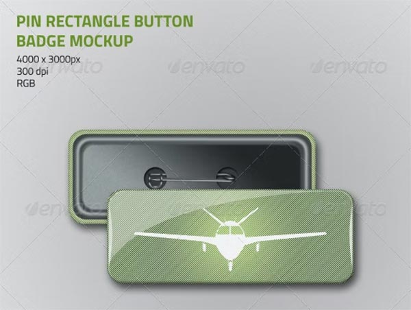 Pin Rectangle Button Badge Mockup