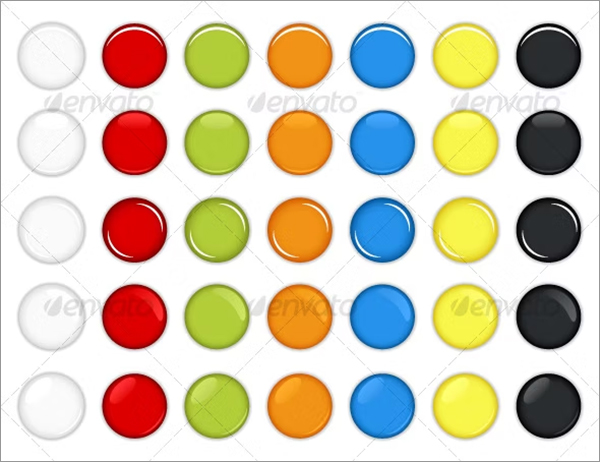 Colorful Glossy Round Web Buttons