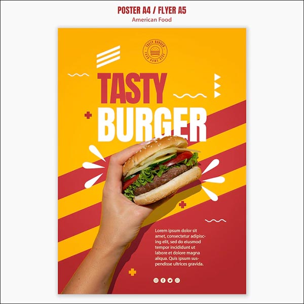Free Burger Food Flyer PSD Template