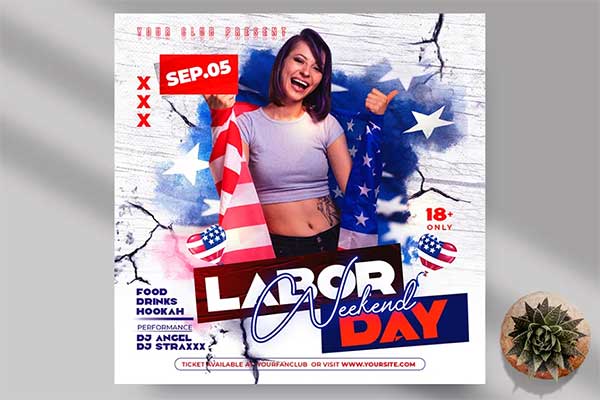 Labor Day Weekend Instagram PSD