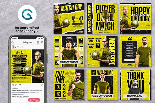 Soccer Social Media Pack Template