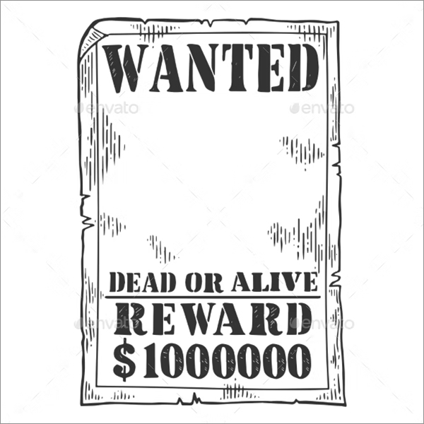 Engraving Vector Wanted Poster Template