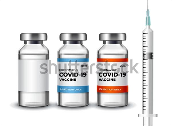 Vaccine coronavirus accination Vector Mockup