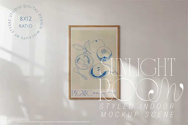 Sunlight Room Frame Mockup & Shadow