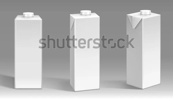 Vector Realistic Milk Carton Mockup Template
