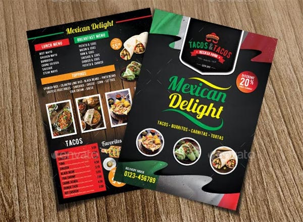 Mexican Taco Food Menu Template Mexican Taco Food Menu Template