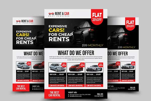 Lucury Rent a Car Flyer Templates