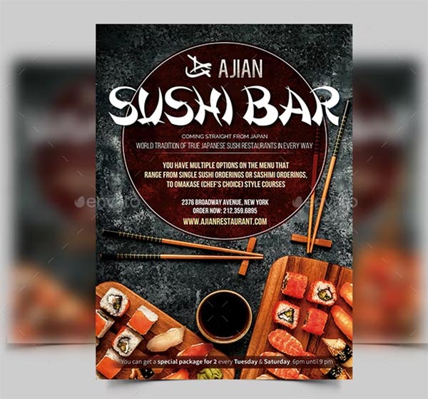 Japanese Sushi Food Flyer Template