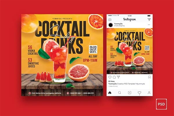 Cocktail Drinks Flyer Template