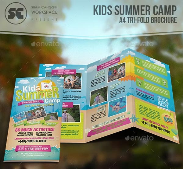 Kids Summer Camp Tri-Fold Brochure