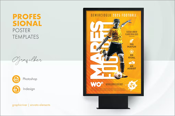 Soccer Career Poster Template Design