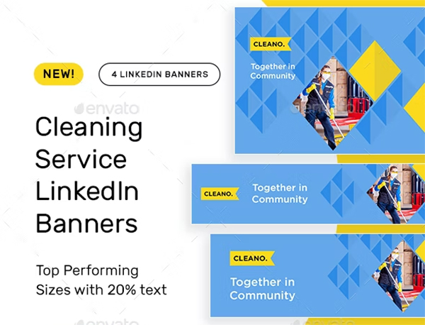 Cleaning Service LinkedIn Banners