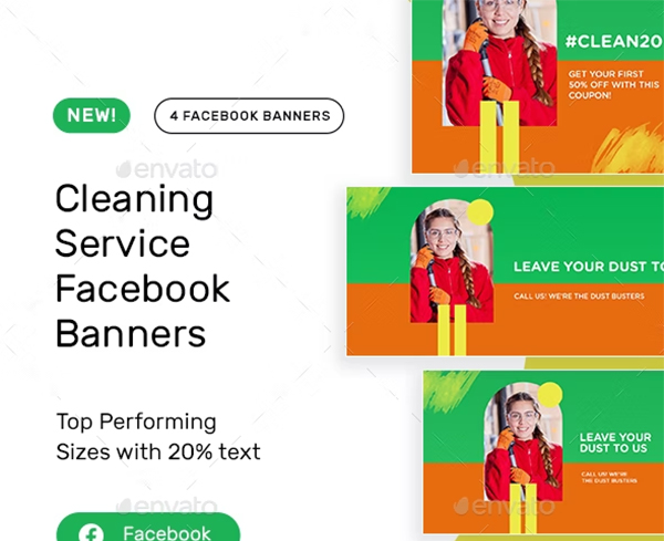 Cleaning Service Facebook Banners