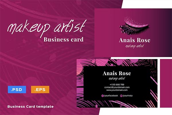 Luxury Makeup Artist Business Card Luxury Makeup Artist Business Card