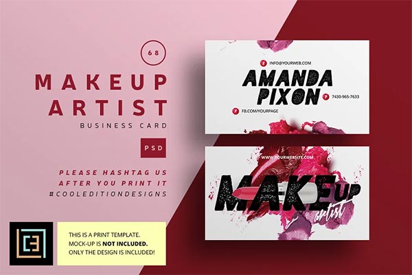 Makeup Artist Business Card Template Makeup Artist Business Card Template