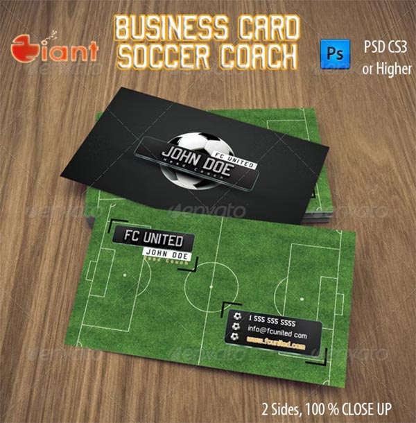 Business Card Soccer Coach Brochure Template