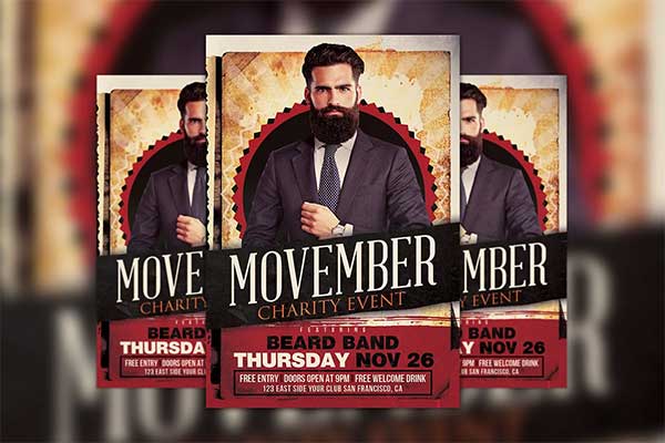Movember Event Charity Flyer Template