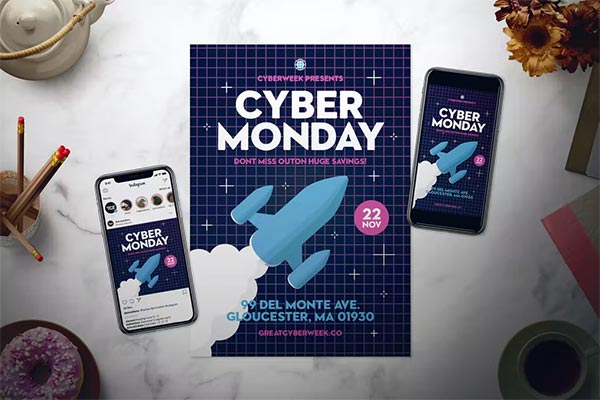 Cyber Monday Editable Flyer Set