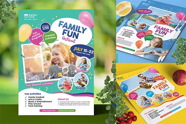 Family Day Print Flyer Template