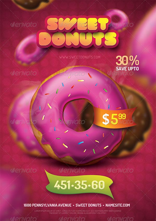 Sweet Donuts - Flyer PSD Template