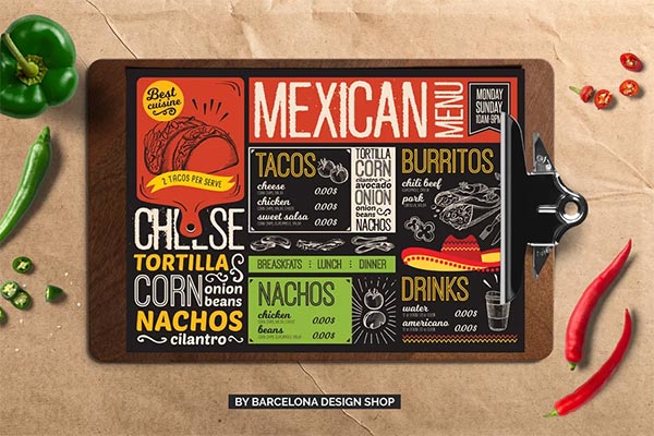 Free Trifold Mexican Food Menu Flyer