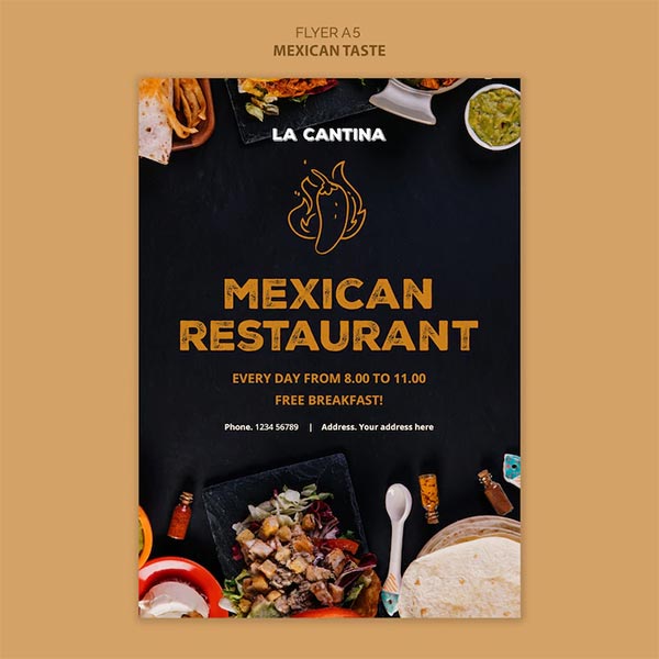 Free PSD Mexican Food Flyer Template