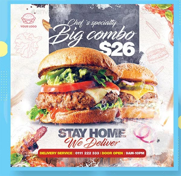 Burger Restaurant Flyer PSD Designs