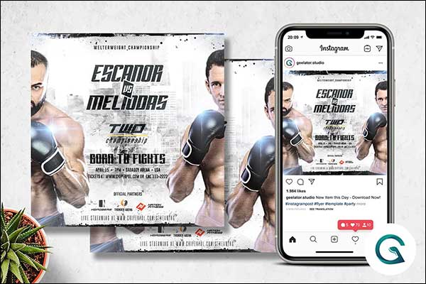 Boxing Flyer Template Design