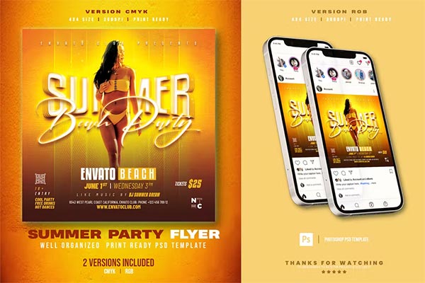 Editable PSD Night Club Event Flyer