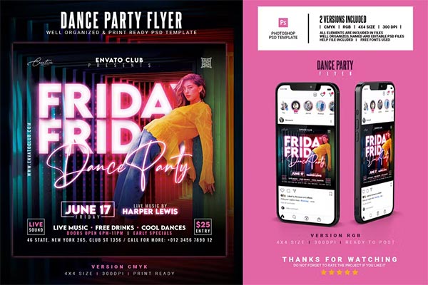 Night Club Editable Event Flyer Template