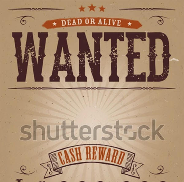 Wanted PSD Vintage Western Poster Template