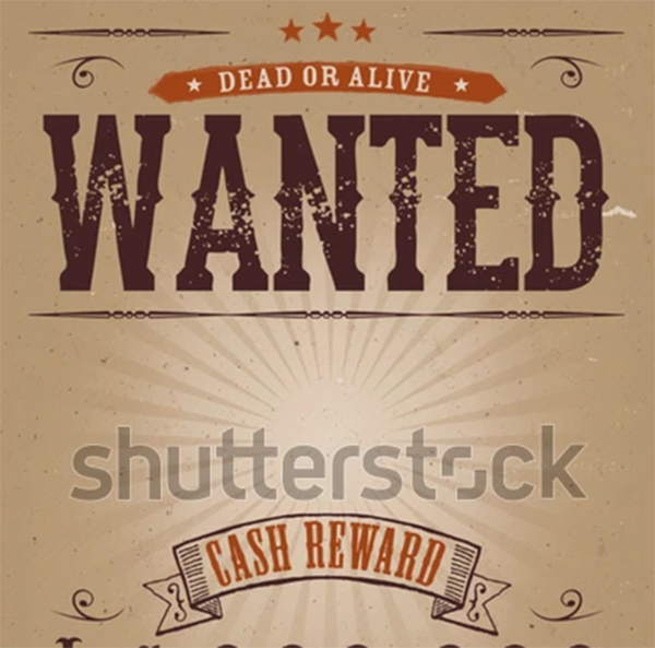 Wanted PSD Vintage Western Poster Template Wanted PSD Vintage Western Poster Template