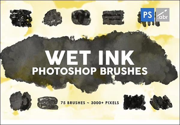 Wet Ink Photoshop Stamp Brushes