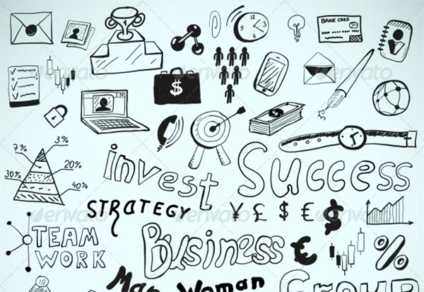 Vector Tablet-Drawn Vector Business Theme