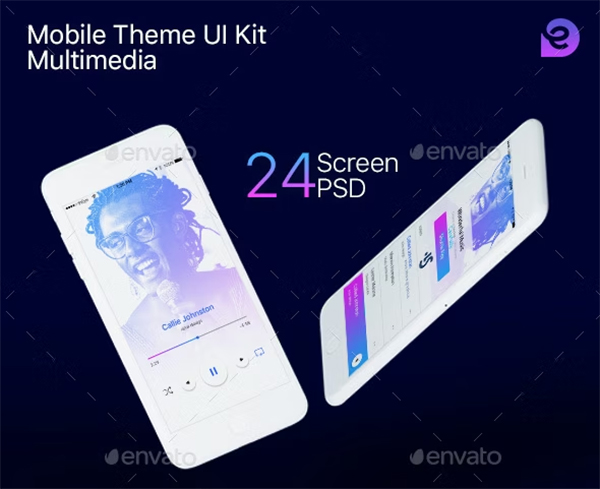 Multimedia Mobile Theme UI Kit Template