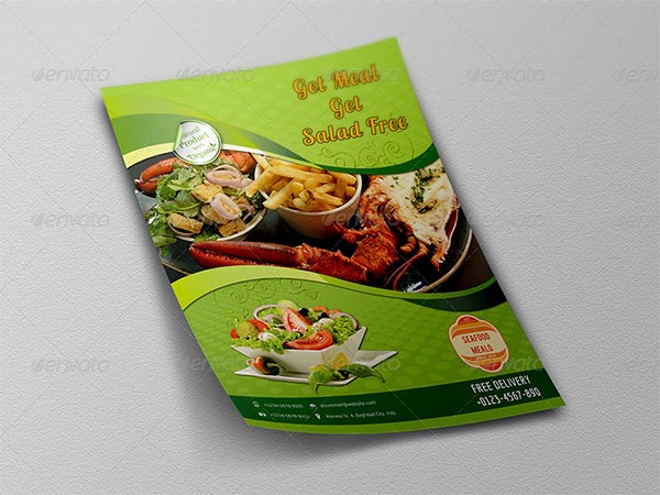 Seafood Restaurant Leaflet Flyer Template