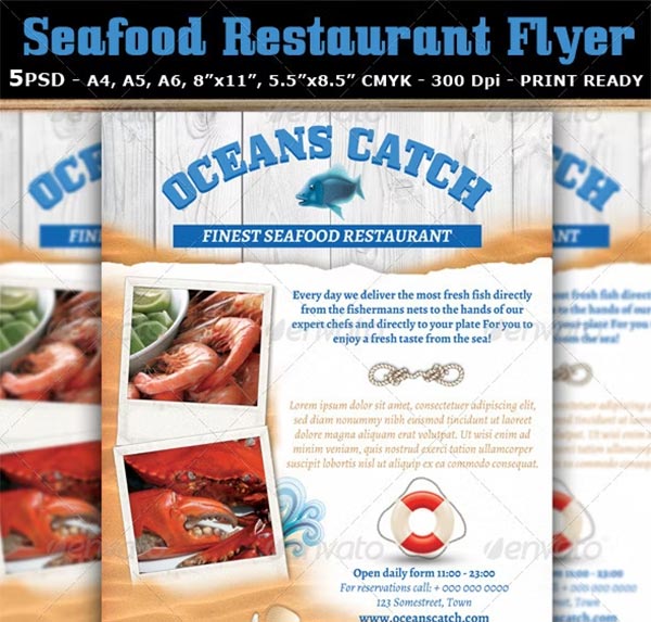 Seafood Restaurant Flyer Template