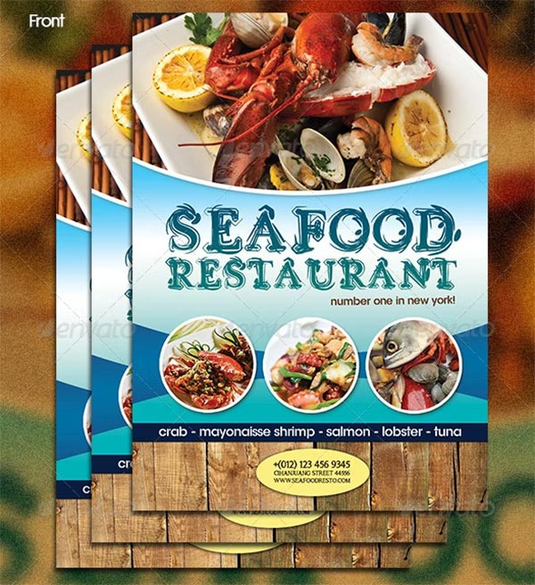 Seafood Restaurant Menu Design Flyer