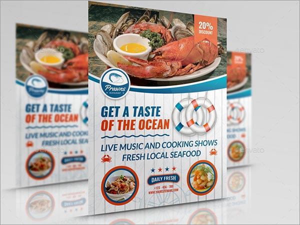 Seafood Restaurant PSD Flyer Template