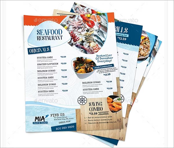 Seafood Restaurant  Luxury Menu Flyers