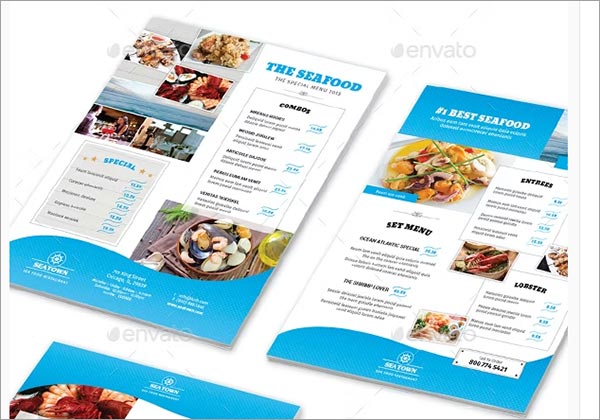 Seafood Restaurant Menu Flyers