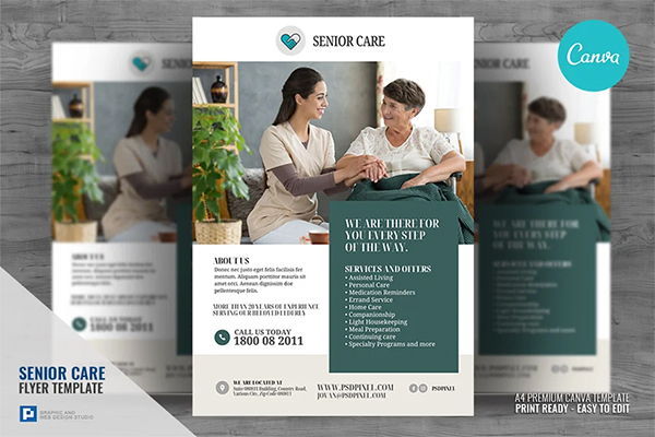 Senior Care Program Canva Flyer Template