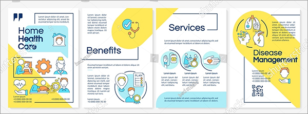Home Health Care Blue and Yellow Brochure