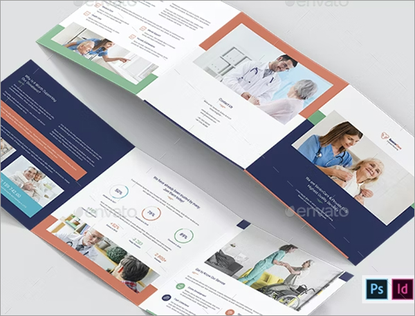 Senior Care Tri-Fold Square Brochure Template