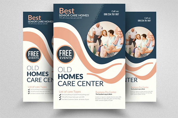 Old Age Care Center Flyers