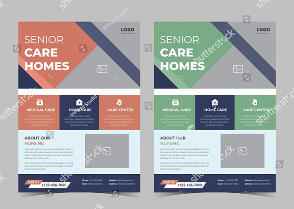 Senior Care Vector Flyer Templates