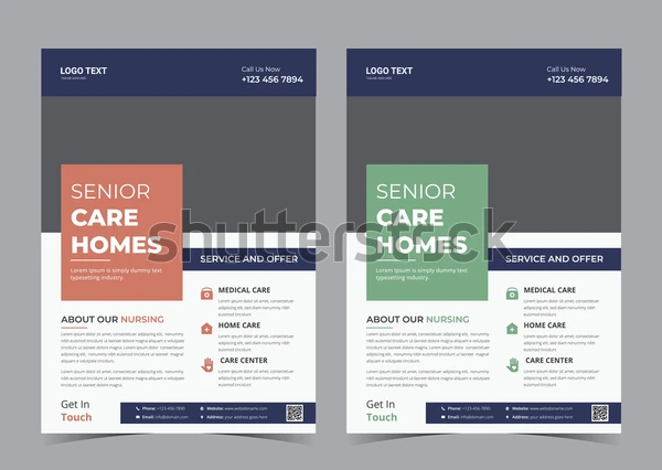 Senior Care Best Service Vector Flyer